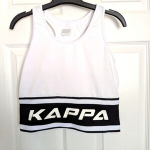Kappa Women's (Size Small) Monochrome Logo Tank Top/Crop Top With Racerback